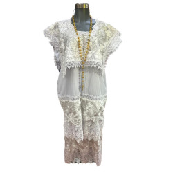 Terno bordado blanco