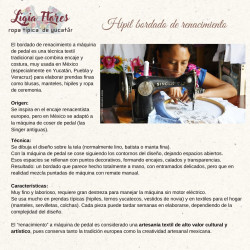 Hipil bordado (2 piezas) de renacimiento matizado con justan