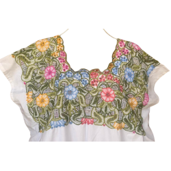 Hipil bordado (2 piezas) de renacimiento matizado con justan