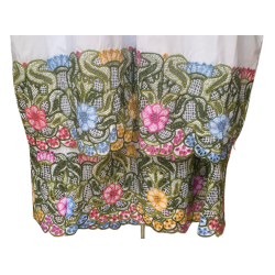 Hipil bordado (2 piezas) de renacimiento matizado con justan